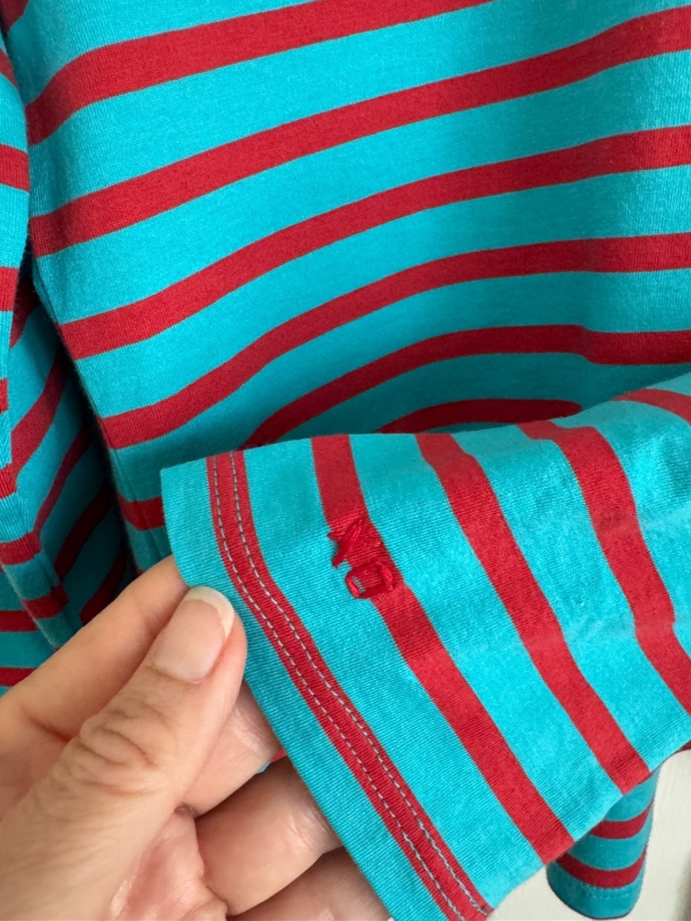 NWT, FRANCES VALENTINE, FAMOUS STRIPE LONG SLEEVE TSHIRT IN PIMA COTTON - Picture 3 of 11